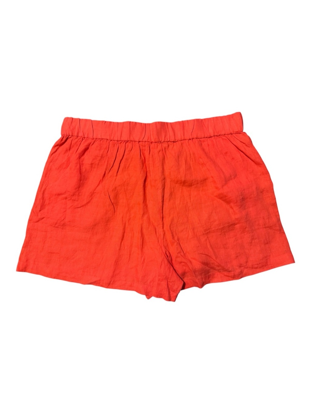 J. Crew Coral-Red 100% Linen Pull on Shorts XL NWT Pockets Summer
